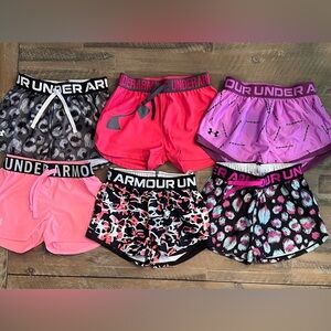 Lot of (6) - Girls Size Small Under Armour Shorts
